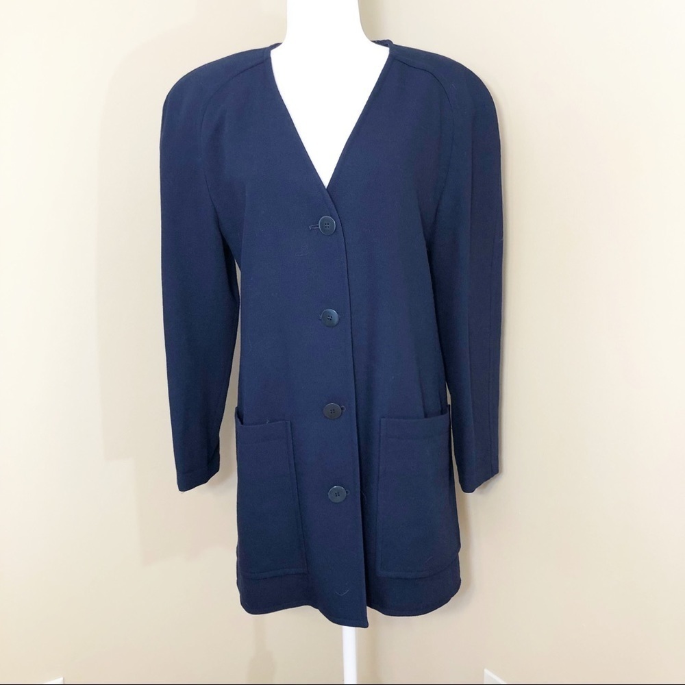 Christian Dior Vintage Long Jacket Navy - 10